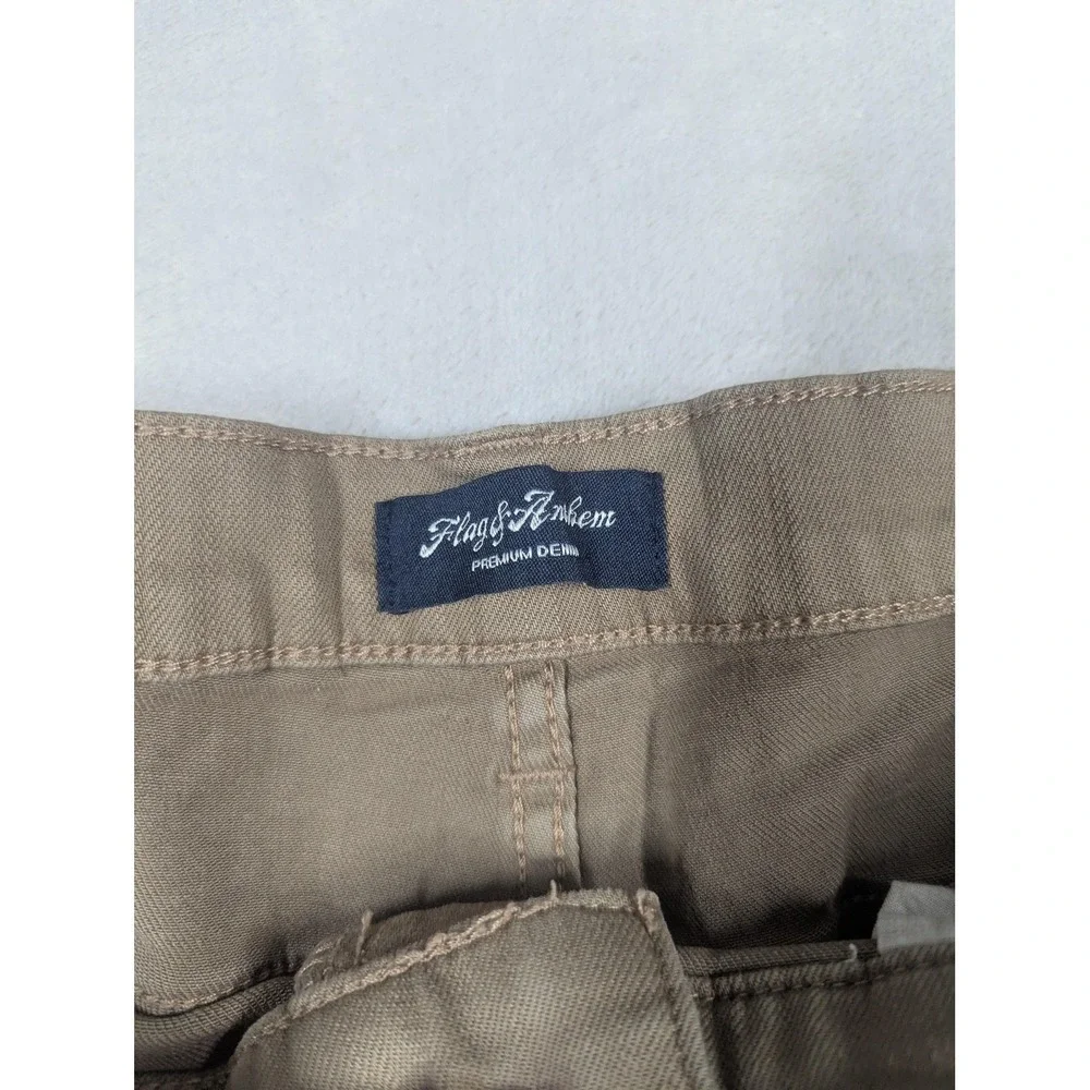 Flag & Anthem Nashville Straight Jeans Mens 40x30 Beige Khaki Stretch Denim